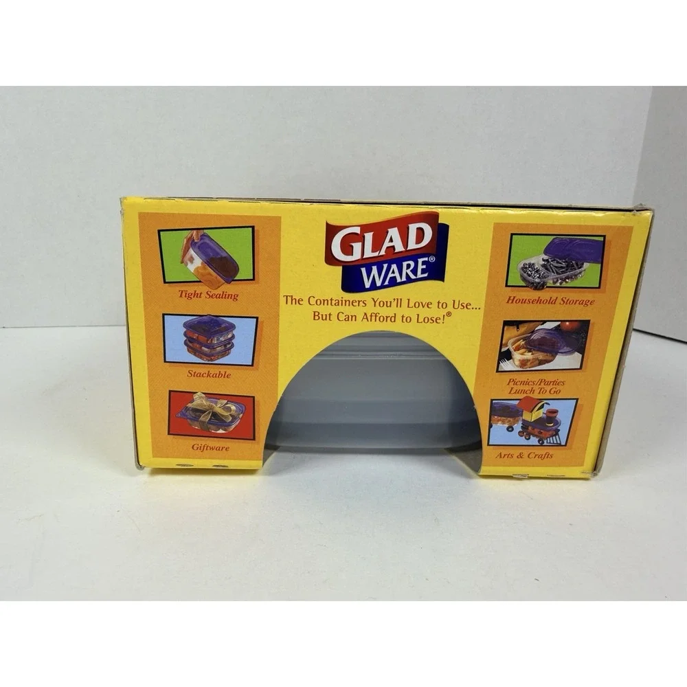VTG NOS Glad Ware Plastic Divided Dish Containers 3-pack 1999 Movie Prop